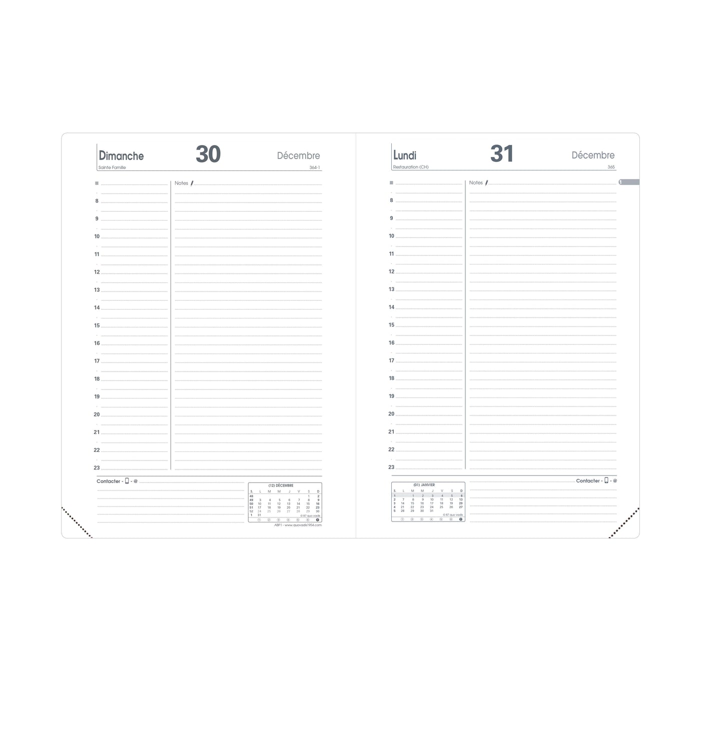 Agenda journalier Impala ABP1 Noir 13x21 cm