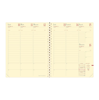 Agenda Manager Spirale Prestige 21x27 cm - Vue Hebdomadaire -janvier/janvier