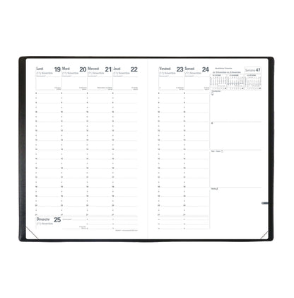 Agenda Semainier Quo Vadis Impala Ministre 16x24 cm Noir