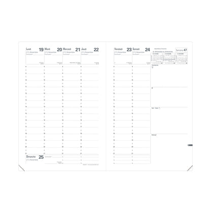 Agenda Semainier Quo Vadis Impala Ministre 16x24 cm Noir