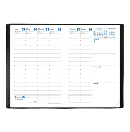 Agenda semainier de poche QUO VADIS Affaires Impala Noir