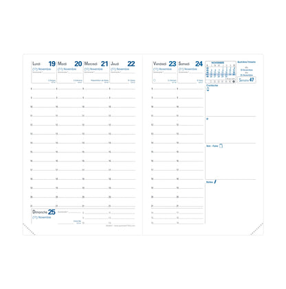 Agenda semainier de poche QUO VADIS Affaires Impala Noir