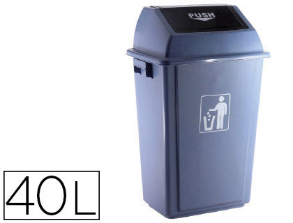 Poubelle plastique couvercle basculant40l