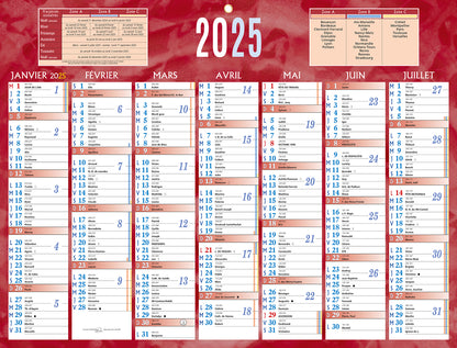 Calendrier 2x7m 32x42 rouge