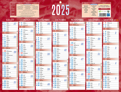 Calendrier 2x7m 32x42 rouge