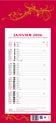 Calendrier mensuel 12f rouge19x42