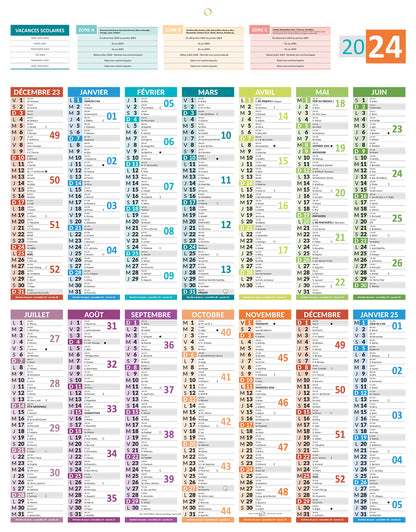 Calendrier 14m 55x43 carte france