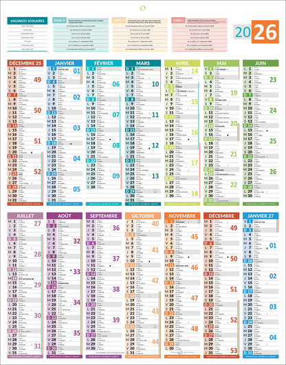 Calendrier 14m 55x43 carte france