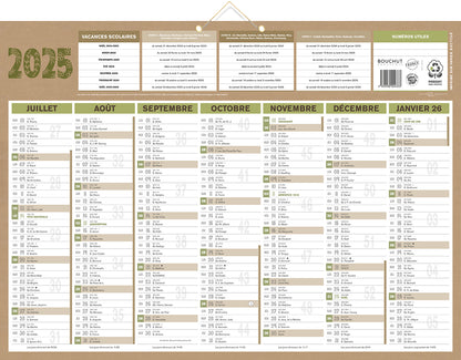 Calendrier 2x7m 40.5x55 natura
