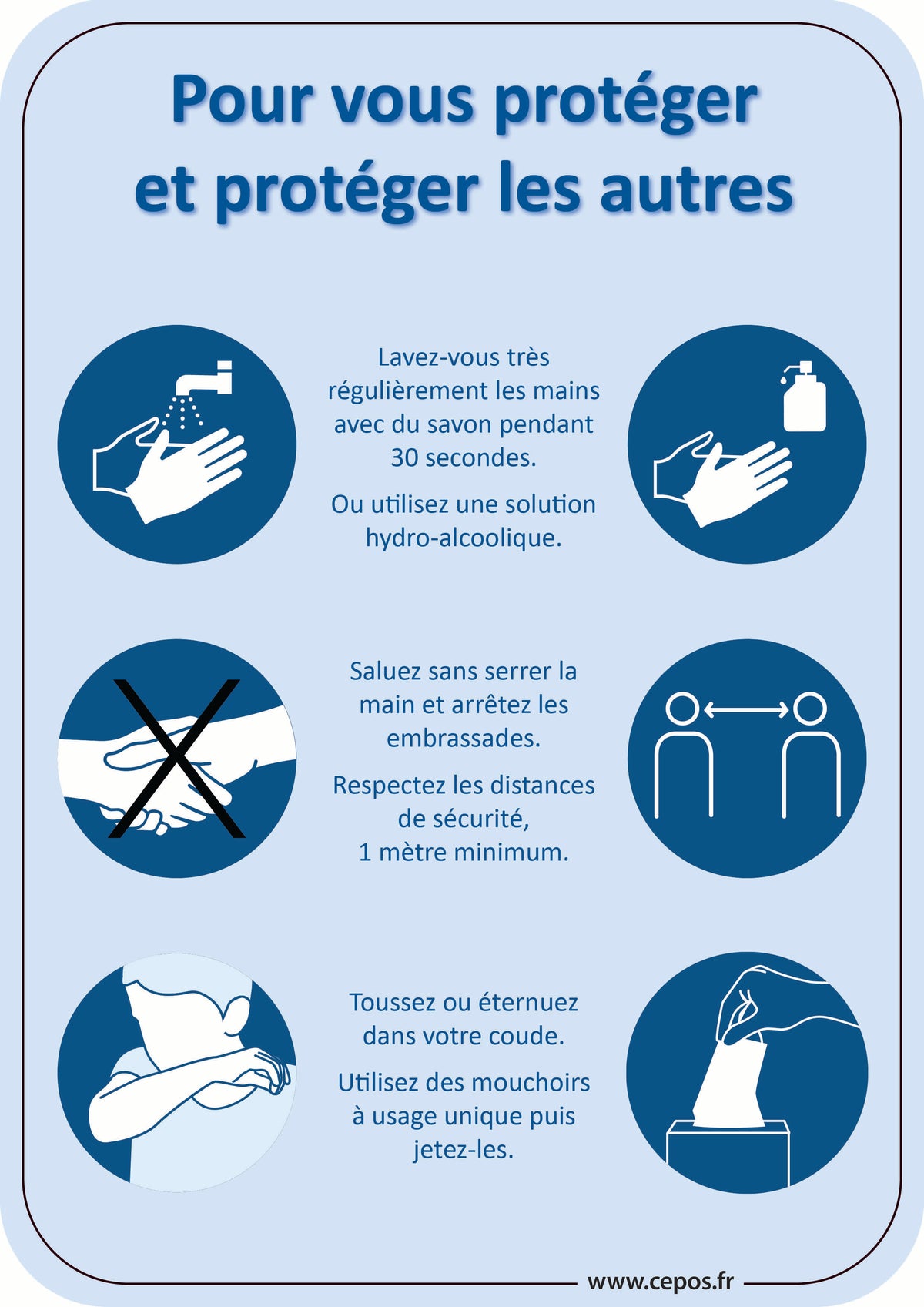 Affiche de sécurité A4 Les gestes barrières - Take Care by CEP