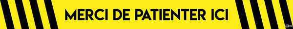 Stickers sol 100x14 cm - Jaune/Noir - Antidérapant et résistant - Lot de 2