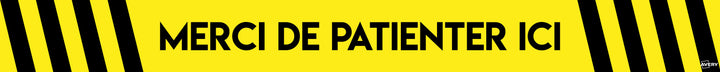 Stickers sol 100x14 cm - Jaune/Noir - Antidérapant et résistant - Lot de 2