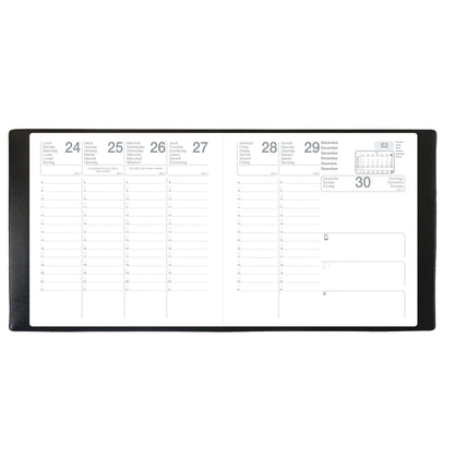 Agenda semainier planifié 16x16 noir eco-janvier/janvier