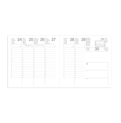 Agenda semainier planifié 16x16 noir eco-janvier/janvier