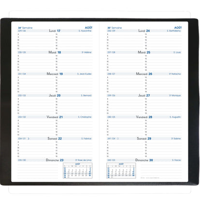 Agenda ultra-plat noir 8,8x17 cm 2027