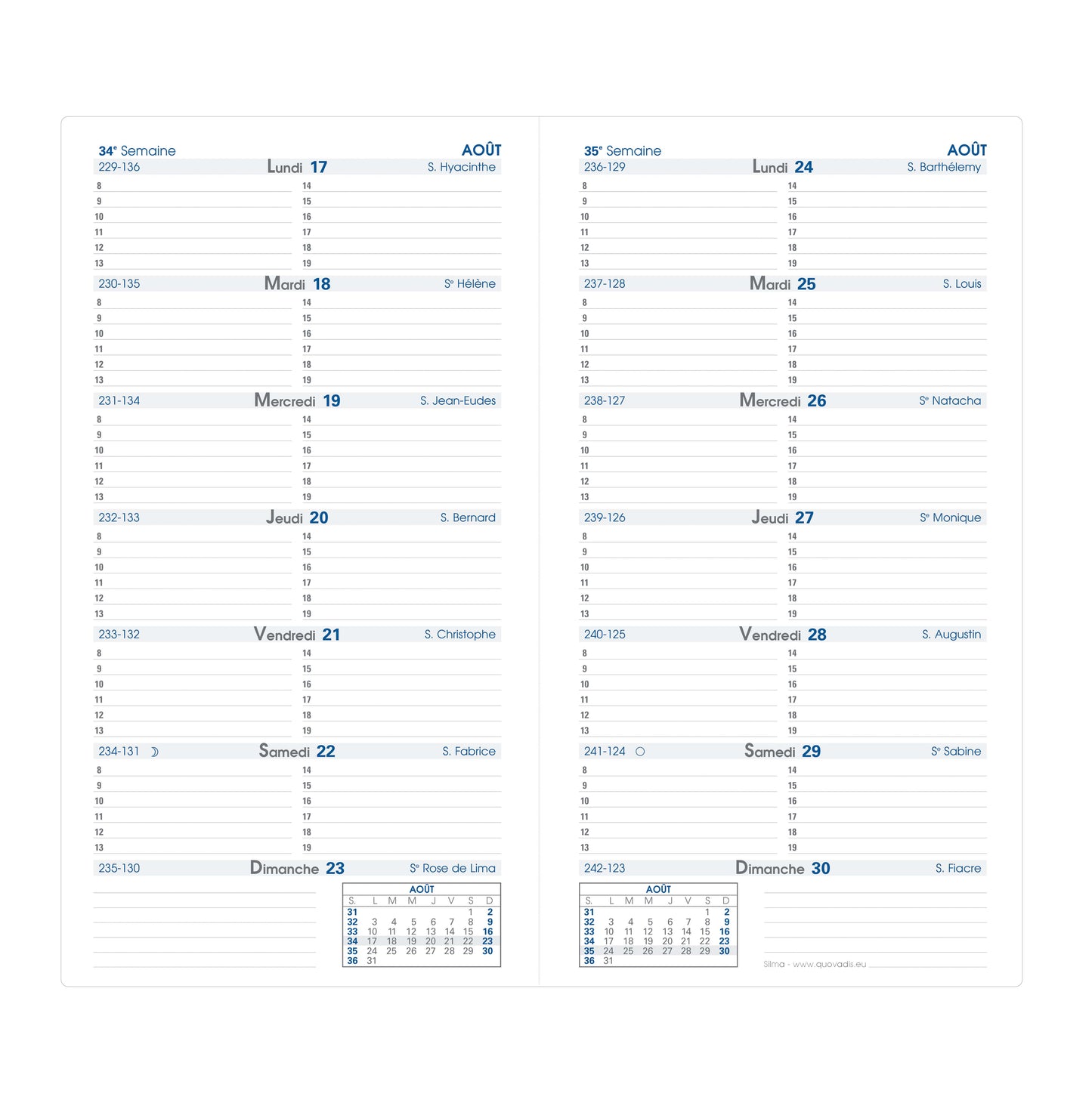 Agenda ultra-plat noir 8,8x17 cm 2027