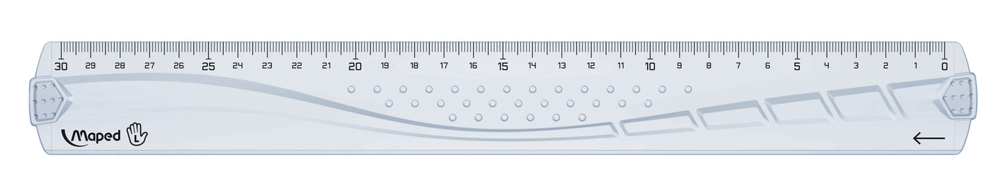 Kit de traçage 3 pièces pour gaucher régle+équerre+rapporteur