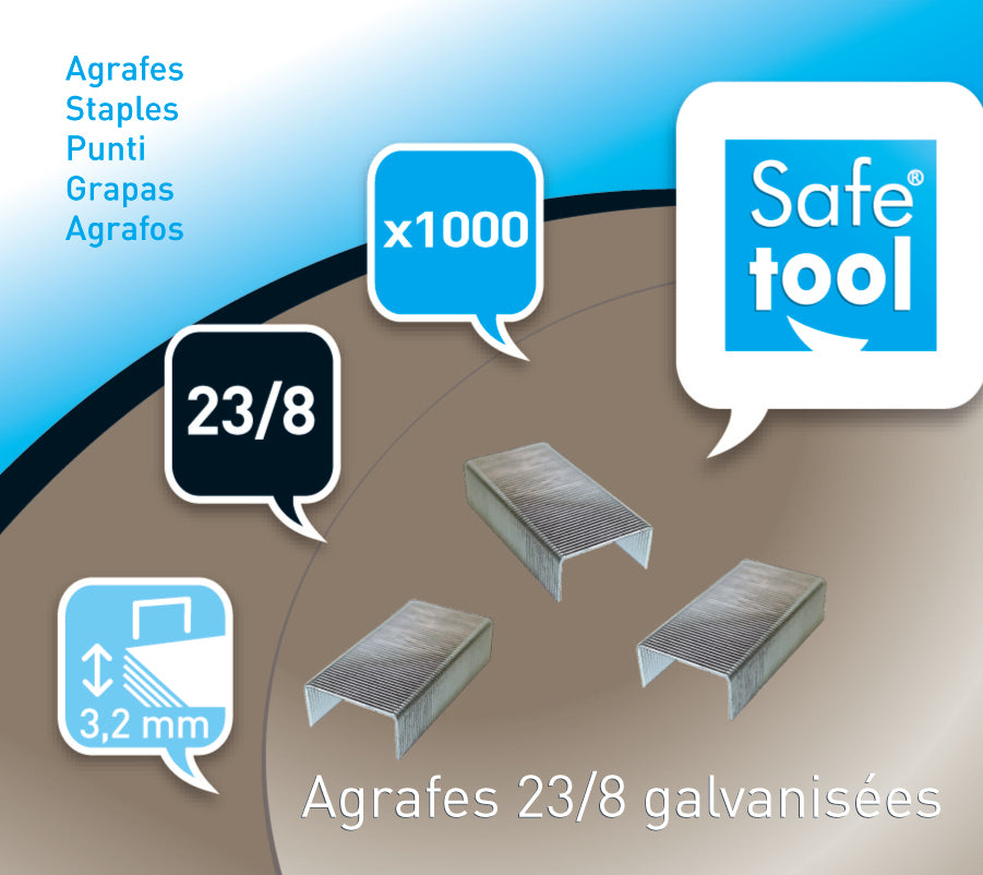 Agrafe galva. 23/8 boite de 1000