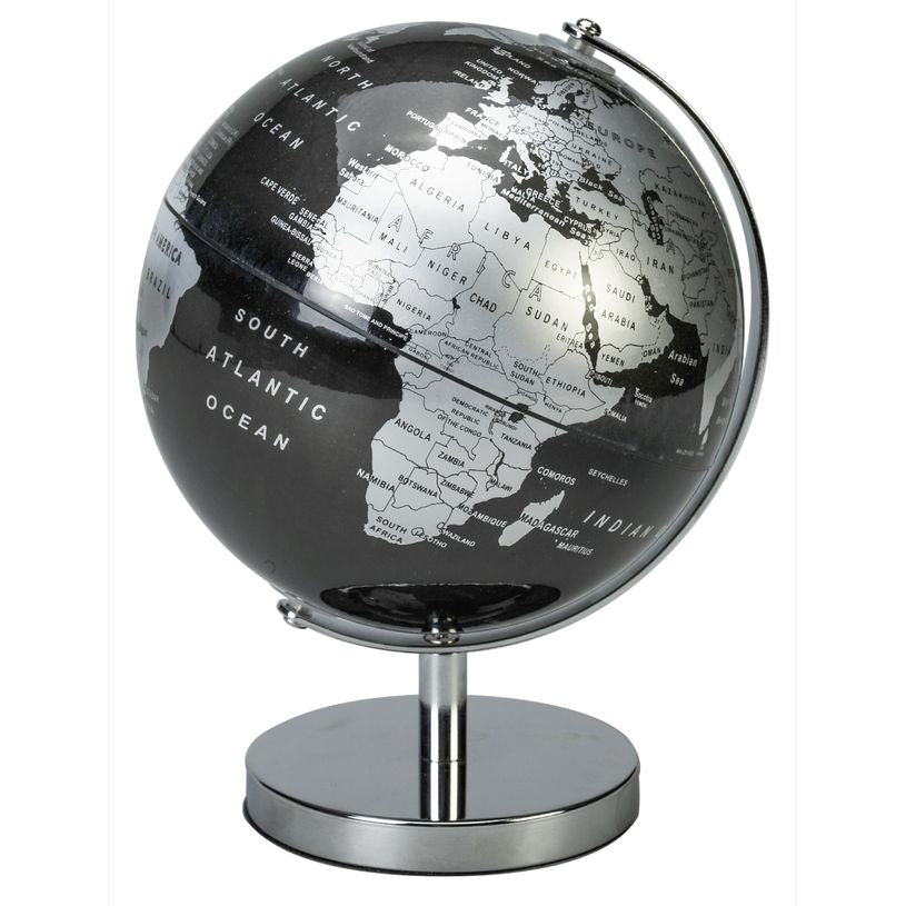 Mini globe design 14cm metal3 ass