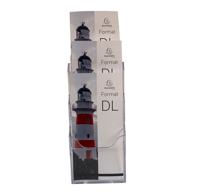 Porte-brochure 1/3 A4 vertical 3 cases