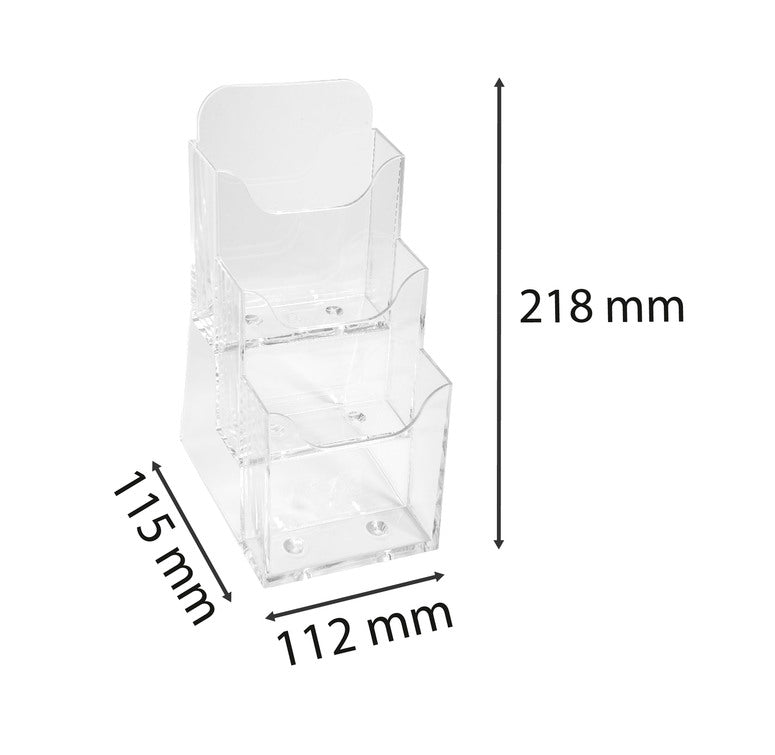 Porte-brochure 1/3 A4 vertical 3 cases