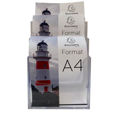 Porte-brochures A4 vertical 3 cases