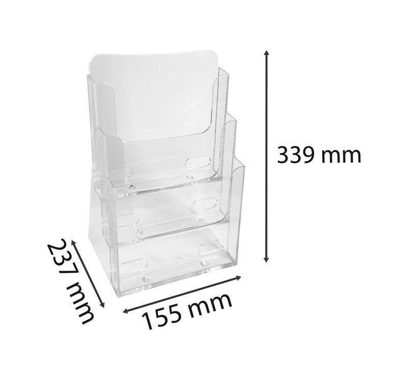 Porte-brochures A4 vertical 3 cases