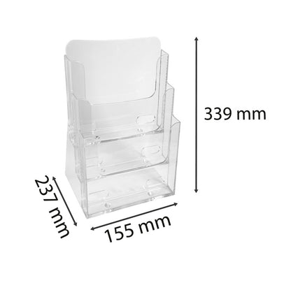 Porte-brochures A4 vertical 3 cases