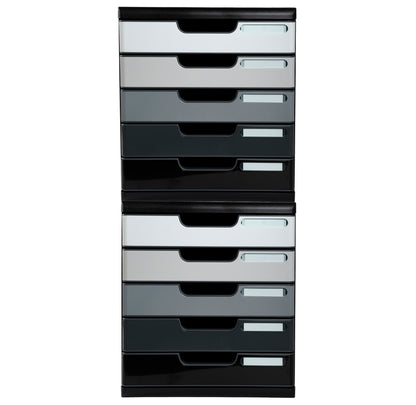 Module de classement A4 5 tiroirs noir/gris