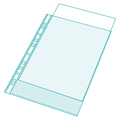 Pochette perforée A4 premium polypro lisse 12/100 sachet de 100