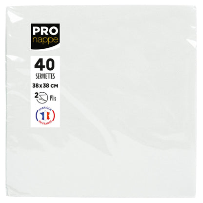 Serviette 2p 38x38 p/40 blanc