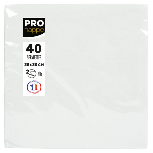 Serviette 2p 38x38 p/40 blanc