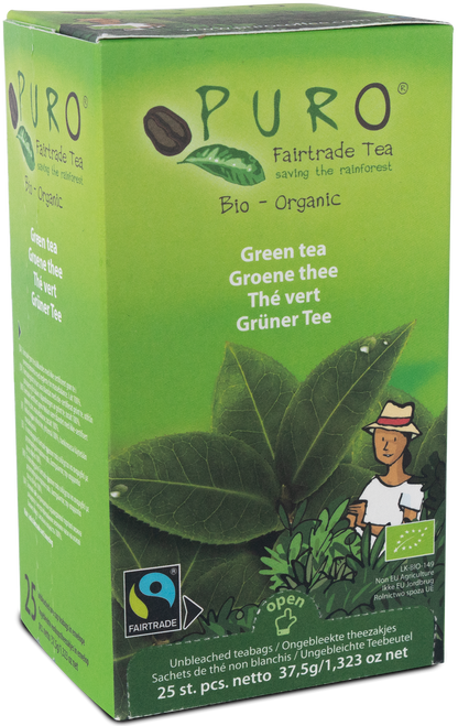 Thé Vert Bio en Sachets - Certifié Fairtrade-boite de 25 sachets
