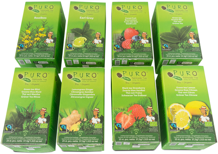 Thé assortis Puro - pack de 8 boites de 25 sachets