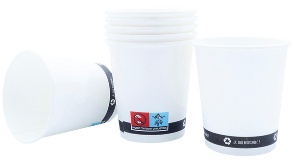 Gobelet carton blanc 25cl - Recyclable et étanche
