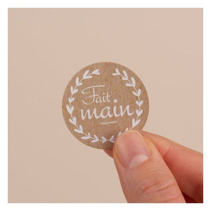 Étiquettes rondes Ø 35 mm - Fait main, rouleau de 500