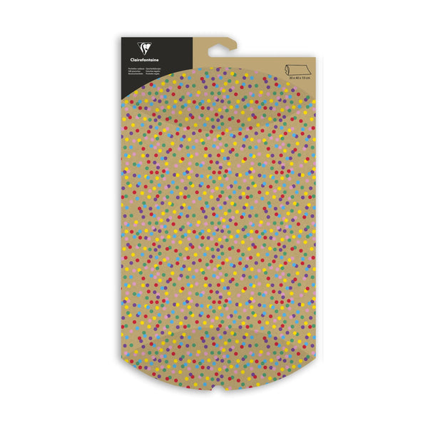 Pochette cadeau kraft 30x40 pois
