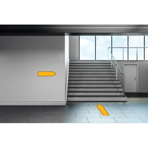Fleche signalisation sol antidérapante 96x25cm- jaune