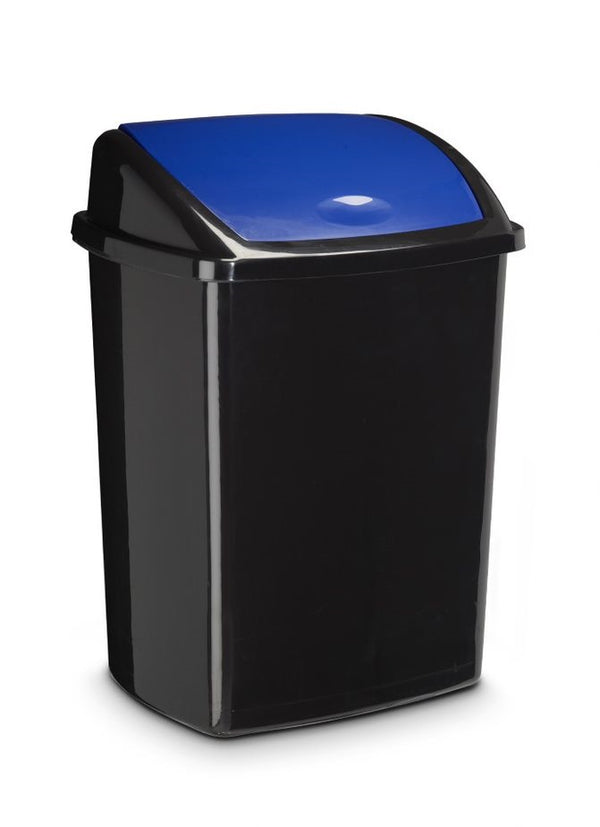 Poubelle 50 litres couvercle basculant bleu