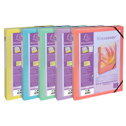Boite classement polypropylène d40 kreacover pastel
