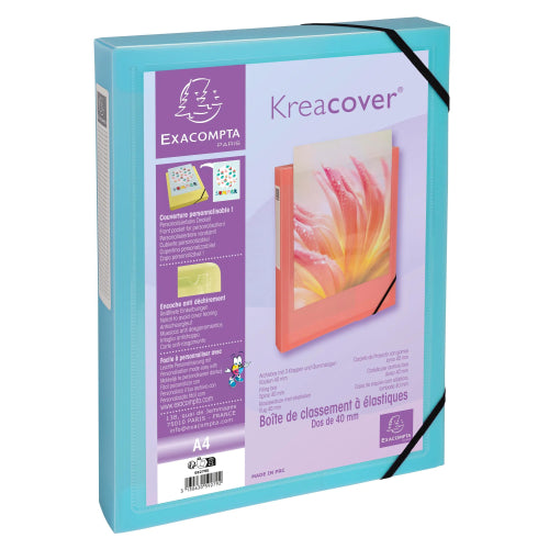 Boite classement polypropylène d40 kreacover pastel