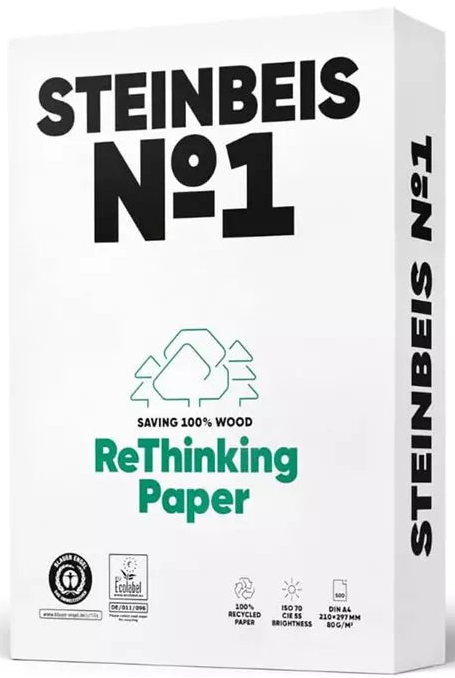 Papier A4 blanc recyclé steinbeis N°1 -80g -500feuilles