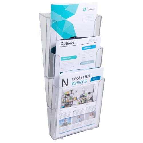 Corbeille murale 3 cases A4-cristal
