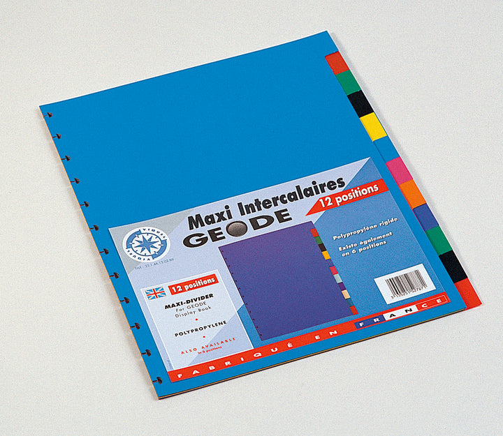 Intercalaires A4+pour reliure geode 12 touches polypro