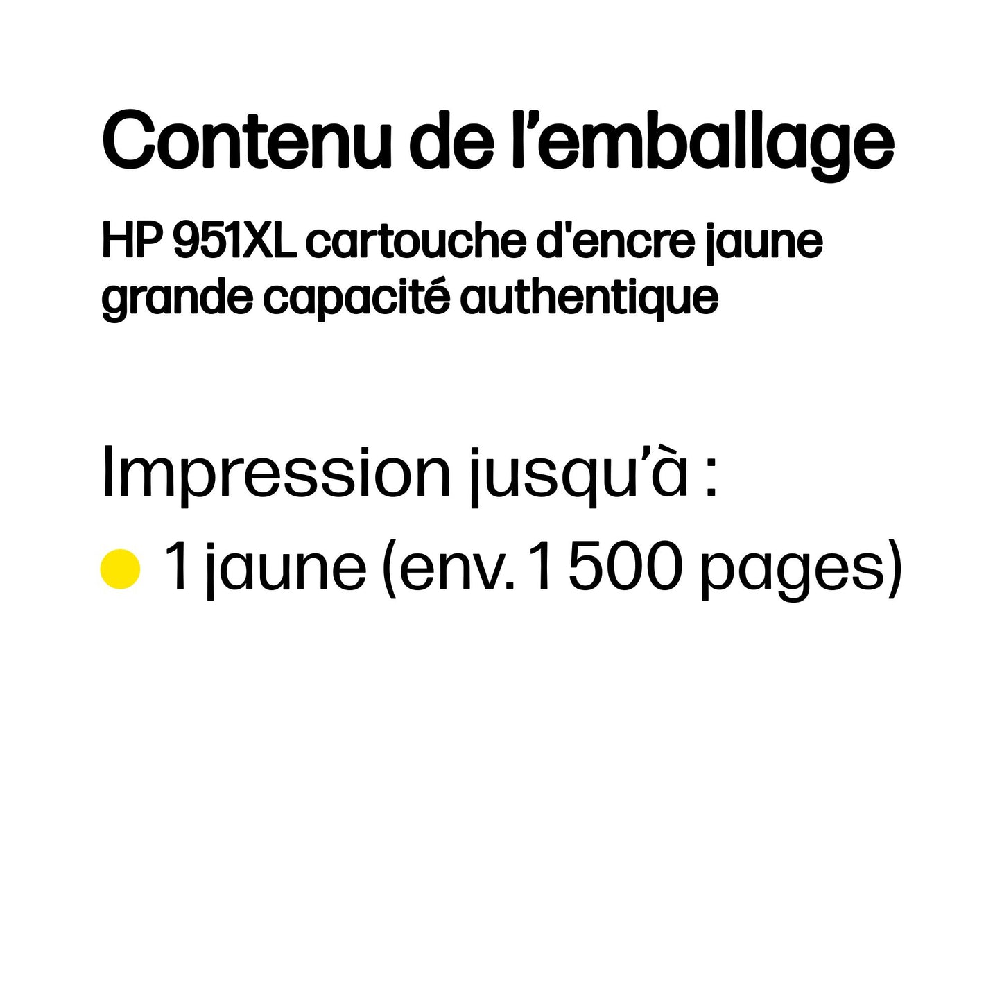Cartouche d'encre jaune 951XL - Grande capacité