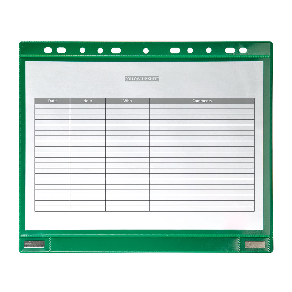 Pochette perforée magnétique A4- recto/verso-sachet de 5-vert