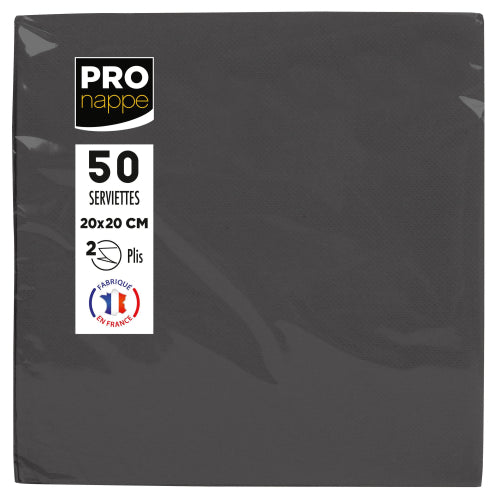 Serv.cocktail 2plis 20x20 p/50noir