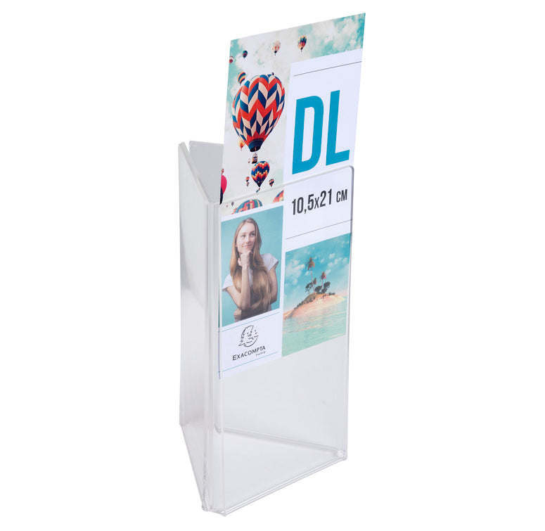 Porte-visuel tryptique 3 faces pour 95x95x212 mm- cristal