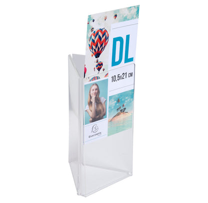 Porte-visuel tryptique 3 faces pour 95x95x212 mm- cristal