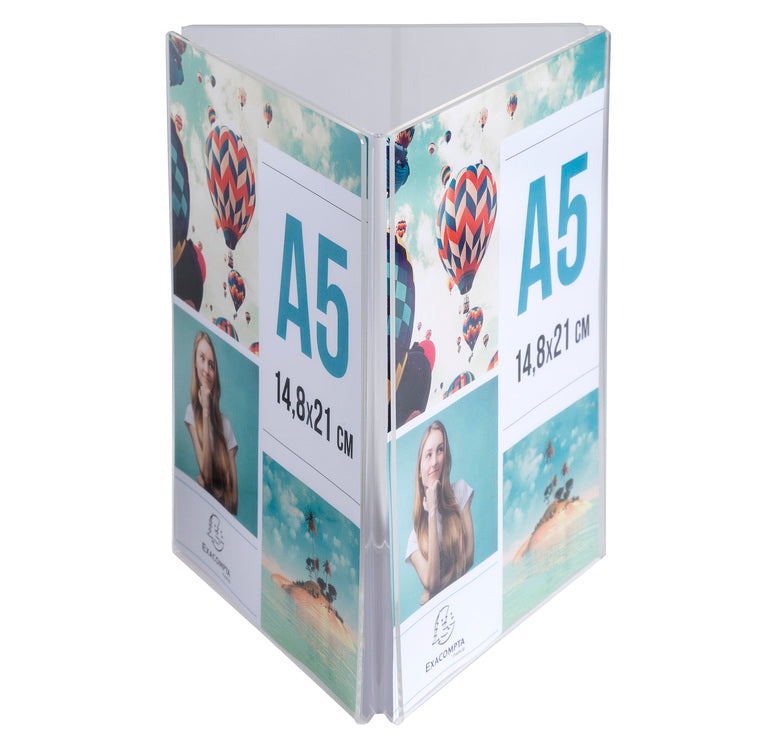 Porte-visuel tryptique a5 cristal